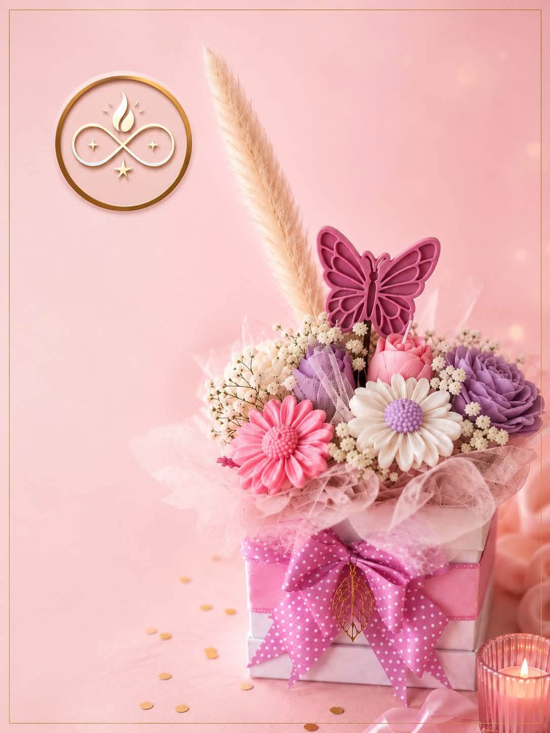 Ramo Mariposa, vela decorativa artesanal